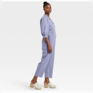 Universal Thread Periwinkle Puffed-sleeve Jumpsuit - Size 16